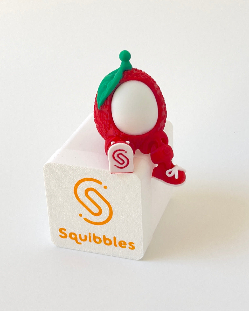 Squibbles Fruit Straw Topper - Lychee | Cute Collectible Sneaker Fruit for Tumblers | Scented Box