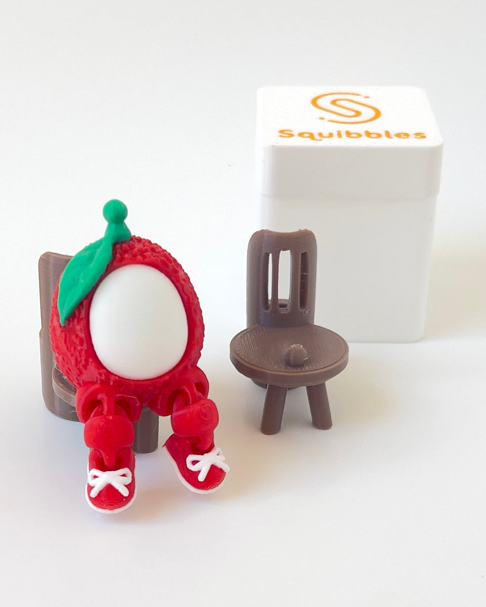 Squibbles Fruit Straw Topper - Lychee | Cute Collectible Sneaker Fruit for Tumblers | Scented Box