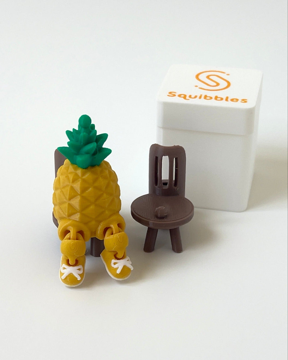 Squibbles Fruit Straw Topper - Pineapple | Cute Collectible Sneaker Fruit for Tumblers | Scented Box